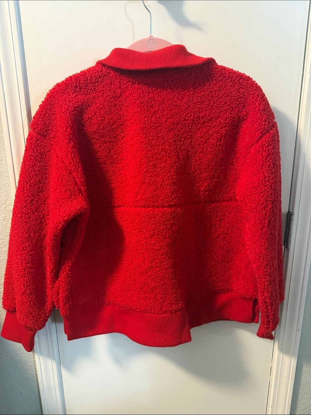 JoyLab Red Fleece Pullover with Branded Collar - Picture 5 of 5
